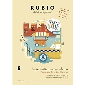 RUBIO Cuaderno A4 Matemáticas con Abaco 8, castellano