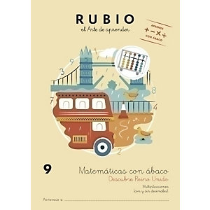 RUBIO Cuaderno A4 Matemáticas con Abaco 9, castellano
