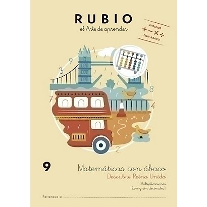RUBIO Cuaderno A4 Matemáticas con Abaco 9, castellano