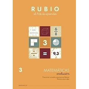 RUBIO Cuaderno A4 Matemáticas evolución Nº 3, castellano