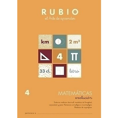 RUBIO Cuaderno A4 Matemáticas evolución Nº 4, castellano