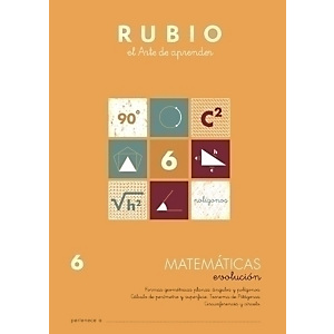 RUBIO Cuaderno A4 Matemáticas evolución Nº 6, castellano