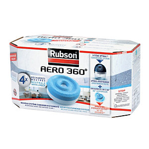 RUBSON 4 recharges Rubson pour absorbeur d'humidité Aéro 360°