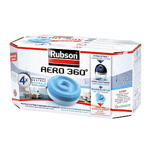 RUBSON 4 recharges Rubson pour absorbeur d'humidité Aéro 360°