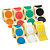 Runde fargede etiketter på rull 35x70 mm - Blå - 1
