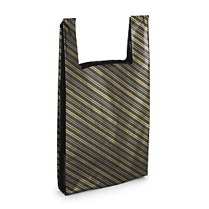 Sac bretelles rayures or 50 microns 27x49x14 cm