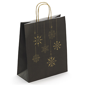 Sac cadeau kraft à poignées torsadées Gamme "Flocon" Sac cadeau kraft à poignées torsadées Gamme "Flocon"
