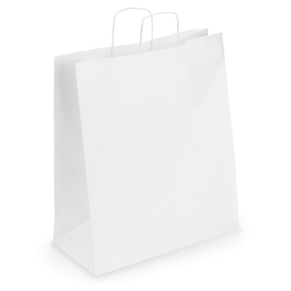 Sac kraft blanc à poignées torsadées RAJA 40 x 46 x 19 cm - 1