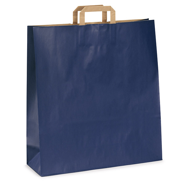 Sac kraft bleu intérieur brun à poignées plates RAJA 45 x 48 x 17 cm - 1