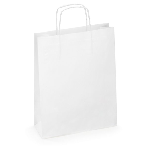 Sac kraft brun et blanc à poignées torsadées RAJA - 3