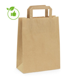 Sac kraft brun à poignées plates RAJA 26 x 35 x 12 cm Sac kraft brun à poignées plates RAJA 26 x 35 x 12 cm
