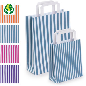 Sac kraft fantaisie à poignées plates Sac kraft fantaisie à poignées plates