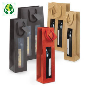 Sac kraft à fenêtre pour bouteille Sac kraft à fenêtre pour bouteille