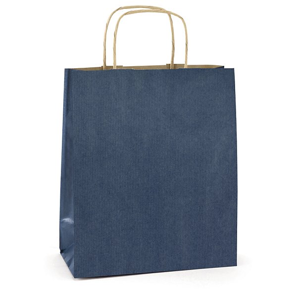 Sac kraft intérieur brun lisse rouge à poignées torsadées RAJA 25 x 31 x 11 cm - 2