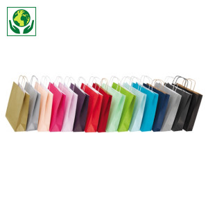 Sac kraft lisse couleur à poignées torsadées RAJA Sac kraft lisse couleur à poignées torsadées RAJA