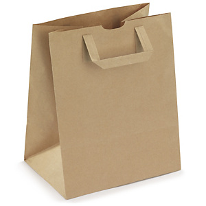 Sac kraft à poignées plates extérieures Sac kraft à poignées plates extérieures