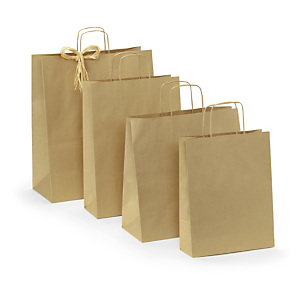 Sac kraft recyclé à poignées torsadées Sac kraft recyclé à poignées torsadées