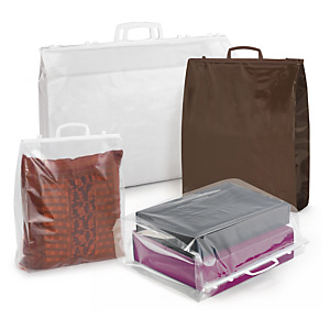 Sac plastique couleur / transparent à poignées rigides