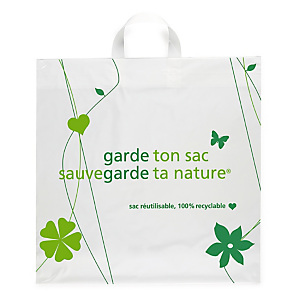 Sac plastique recyclé à poignées souples