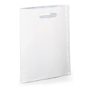 Sac plastique recyclé sans soufflet à poignées découpées RAJA Sac plastique recyclé sans soufflet à poignées découpées RAJA