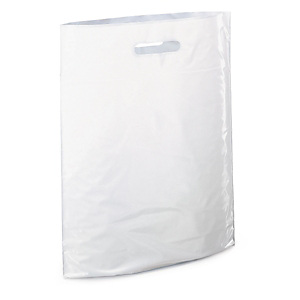 Sac plastique recyclé avec soufflet à poignées découpées RAJA Sac plastique recyclé avec soufflet à poignées découpées RAJA