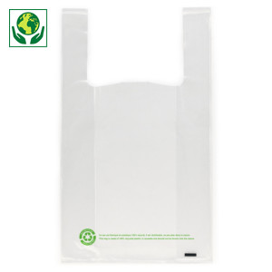 Sac plastique recyclé transparent à bretelles Sac plastique recyclé transparent à bretelles