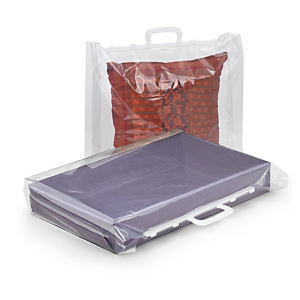 Sac plastique uni à poignées rigides Sac plastique uni à poignées rigides