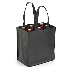 Sac polypropyl?ne non tissé couleur avec calage pour bouteilles noir