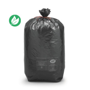 Sac poubelle 100 L noir pour déchets courants en plastique recyclé 32 microns - lot de 250