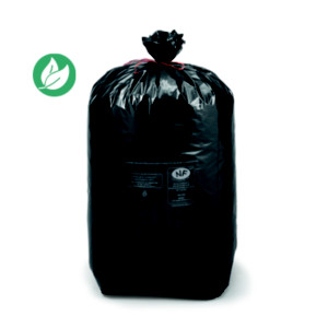 Sac poubelle 110 L noir pour déchets courants en plastique recyclé 36 microns - lot de 250