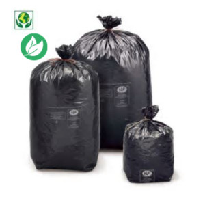 Sac poubelle économique 20L noir en plastique 60% recyclé - Lot de 500 Sac poubelle économique 20L noir en plastique 60% recyclé - Lot de 500
