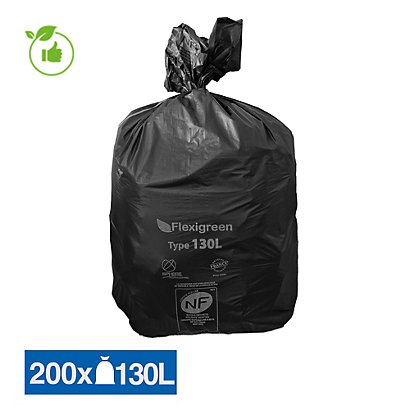 Sac poubelle noir Flexigreen 130 L, lot de 200 - 1