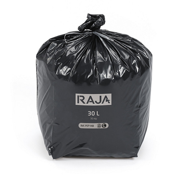 Sac poubelle recyclé qualité industrielle RAJA forte résistance 30 L - 1