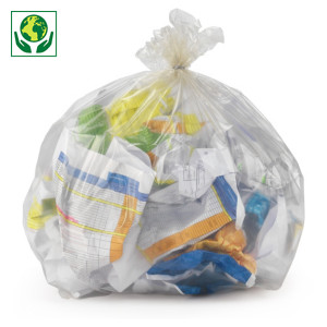 Sac poubelle transparent 80% recyclé