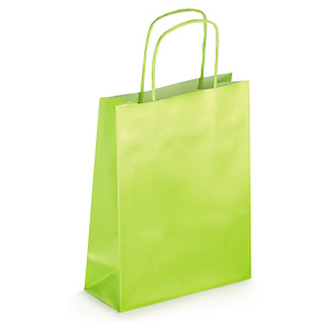 Sac vert anis effet nacré à poignées torsadées 16x21,5x7cm