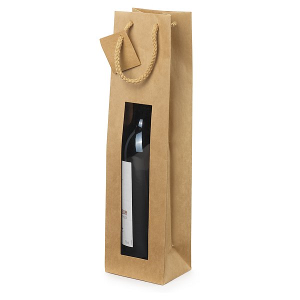Sac vitrine kraft noir pour 2 bouteilles - 3