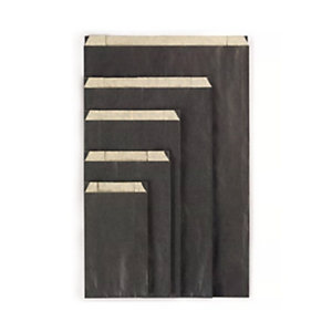 Sacchetto in carta Kraft vergata, 12 x 19 x 4,5 cm, Nero (confezione 250 pezzi)