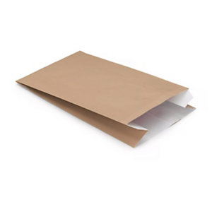 Sacchetto in carta Kraft vergata, 12 x 19 x 4,5 cm, Tortora (confezione 250 pezzi)