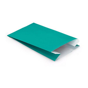 Sacchetto in carta Kraft vergata, 12 x 19 x 4,5 cm, Verde acqua (confezione 250 pezzi)