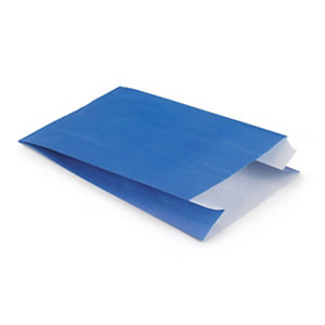 Sacchetto in carta Kraft vergata, 16 x 25 x 8 cm, Blu (confezione 250 pezzi)