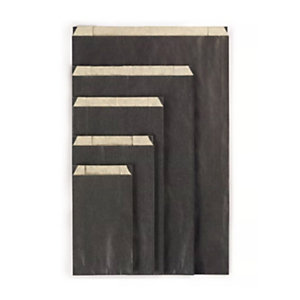 Sacchetto in carta Kraft vergata, 16 x 25 x 8 cm, Nero (confezione 250 pezzi)