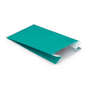Sacchetto in carta Kraft vergata, 16 x 25 x 8 cm, Verde acqua (confezione 250 pezzi)