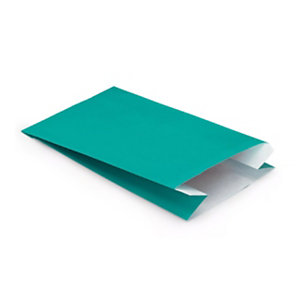 Sacchetto in carta Kraft vergata, 24 x 39 x 7,5 cm, Verde acqua (confezione 250 pezzi)