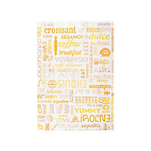 Sacchetto monouso per Croissant in cellulosa, 19 + 8 x 26 cm, Design Parole (confezione 500 pezzi)