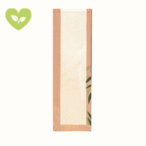 Sacchetto pane con finestra eco "feel green" in carta kraft, 14+4 x 48 cm, Naturale/Trasparente (confezione 1.500 pezzi) Sacchetto pane con finestra eco "feel green" in carta kraft, 14+4 x 48 cm, Naturale/Trasparente (confezione 1.500 pezzi)