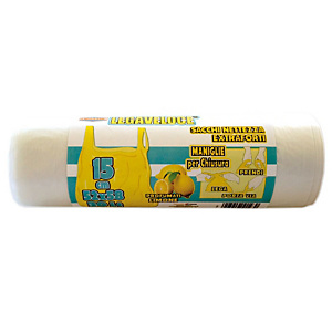 Sacchi extraforti con maniglie profumati - Colore neutro - Profumazione limone - 30 litri - F.to 52 x 65 cm - Spessore 12 micron (confezione 15 pezzi) Sacchi extraforti con maniglie profumati - Colore neutro - Profumazione limone - 30 litri - F.to 52 x 65 cm - Spessore 12 micron (confezione 15 pezzi)