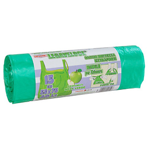 Sacchi extraforti con maniglie profumati - Colore verde - Profumazione mela verde - 40 litri - F.to 55 x 75 cm - Spessore 12 micron (confezione 15 pezzi) Sacchi extraforti con maniglie profumati - Colore verde - Profumazione mela verde - 40 litri - F.to 55 x 75 cm - Spessore 12 micron (confezione 15 pezzi)