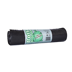 Sacchi per nettezza urbana, LDPE rigenerato, 110 l, 40 micron, 72 x 110 cm, Nero (rotolo 10 sacchi) Sacchi per nettezza urbana, LDPE rigenerato, 110 l, 40 micron, 72 x 110 cm, Nero (rotolo 10 sacchi)