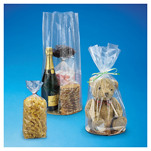 Sachet confiserie transparent à fond carton 21x38,5 cm