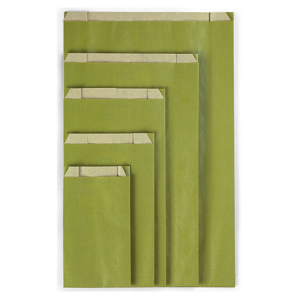 Sachet kraft classique vert olive 24x7,5x39cm - 1
